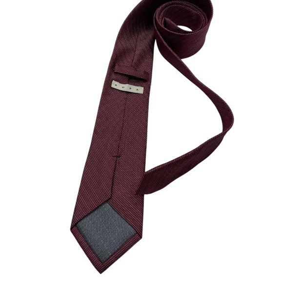 RODA Burgundy Geometric Silk LUXURY Tie ITALY - Picture 2 of 4